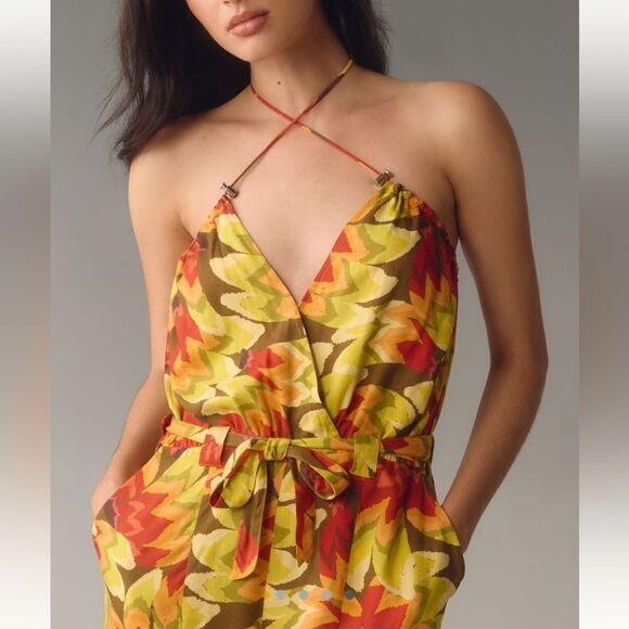 By Anthropologie Farm Rio Fruit Print Jumpsuit - Picture 4 of 4